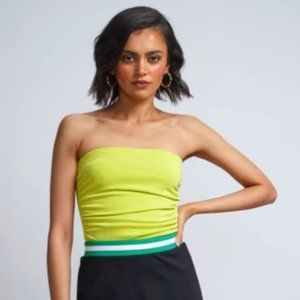 NWT Strapless Knit Tube Top in Lime Green - Medium & Large